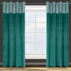 ZASŁONA EUROFIRANY GOTOWA D91 AGNES 140X250 CM TURKUSOWY