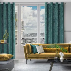 ZASŁONA GOTOWA EUROFIRANY INGA NA TAŚMIE 140X250 CM TURKUSOWY