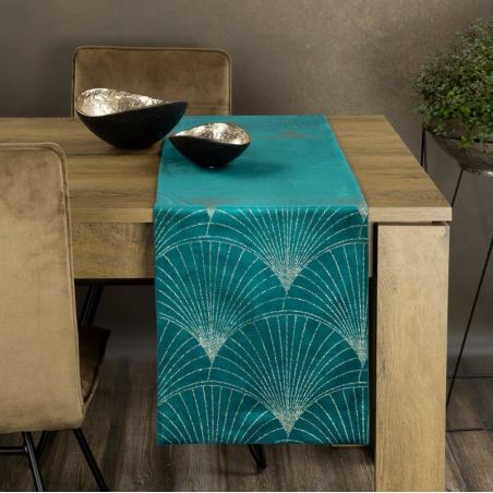 Obrus Eurofirany Blink 14 35 x 180 cm ciemnoturkusowy