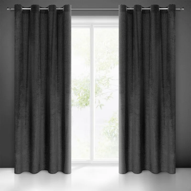 Zasłona gotowa Eurofirany Lussi 140X250 cm czarny Zasłona gotowa Eurofirany Lussi 140X250 cm czarny