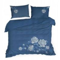Komplet pościeli Eurofirany Haft3 220X200 cm, 2 szt. 70X80 cm granatowy