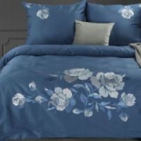 Komplet pościeli Eurofirany Haft3 220X200 cm, 2 szt. 70X80 cm granatowy