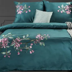 Komplet pościeli Eurofirany Eurofirany Haft5 220X200CM, 2SZT 70X80CM turkus