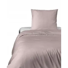 Komplet pościeli 140X200 z makosatyny Pure Collection pudrowy z lamówką