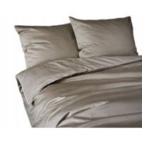 Komplet pościeli 220X200 z makosatyny Pure Collection Taupe z lamówką