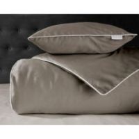 Komplet pościeli 220X200 z makosatyny Pure Collection Taupe z lamówką