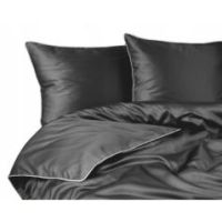 Komplet pościeli 220X200 z makosatyny Pure Collection szara z lamówką