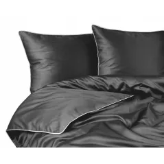 Komplet pościeli 220X200 z makosatyny Pure Collection szara z lamówką