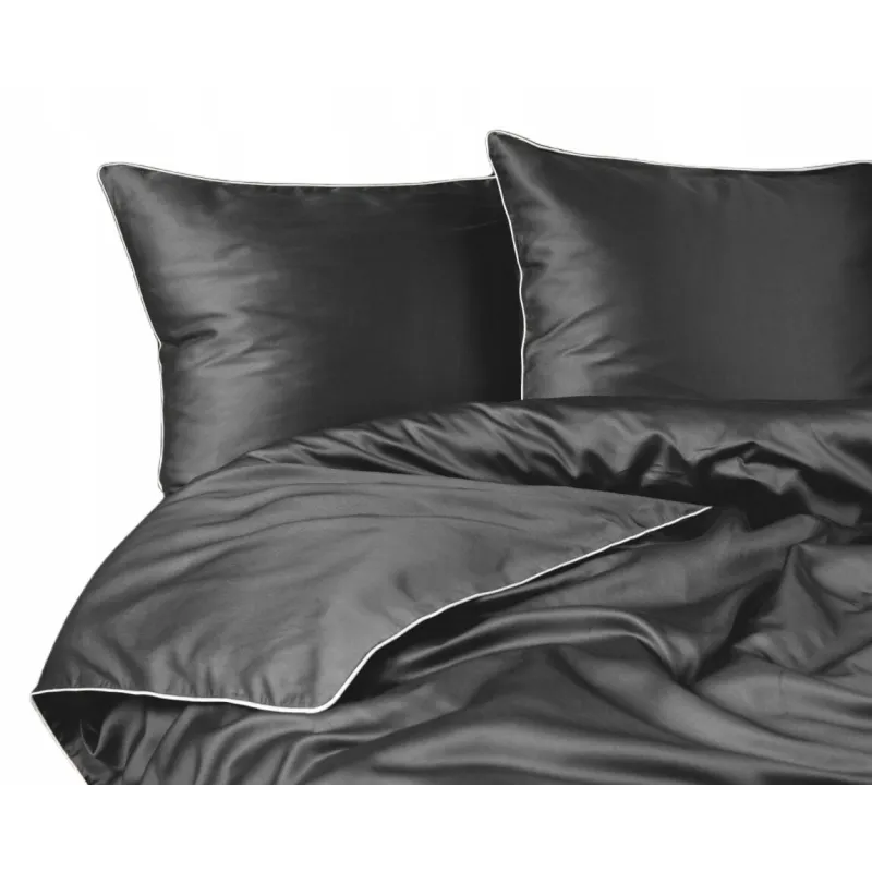 Komplet pościeli 220X200 z makosatyny Pure Collection szara z lamówką
