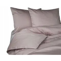 Komplet pościeli 220X200 z makosatyny Pure Collection Pudrowa z lamówką