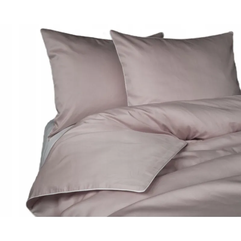 Komplet pościeli 220X200 z makosatyny Pure Collection Pudrowa z lamówką