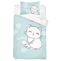 Komplet pościeli 100x135 bawełna mayamoo kotek mięta