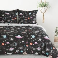 POŚCIEL EUROFIRANY BAWEŁNIANA D91 KID 10 160 X 200 CM CZARNY