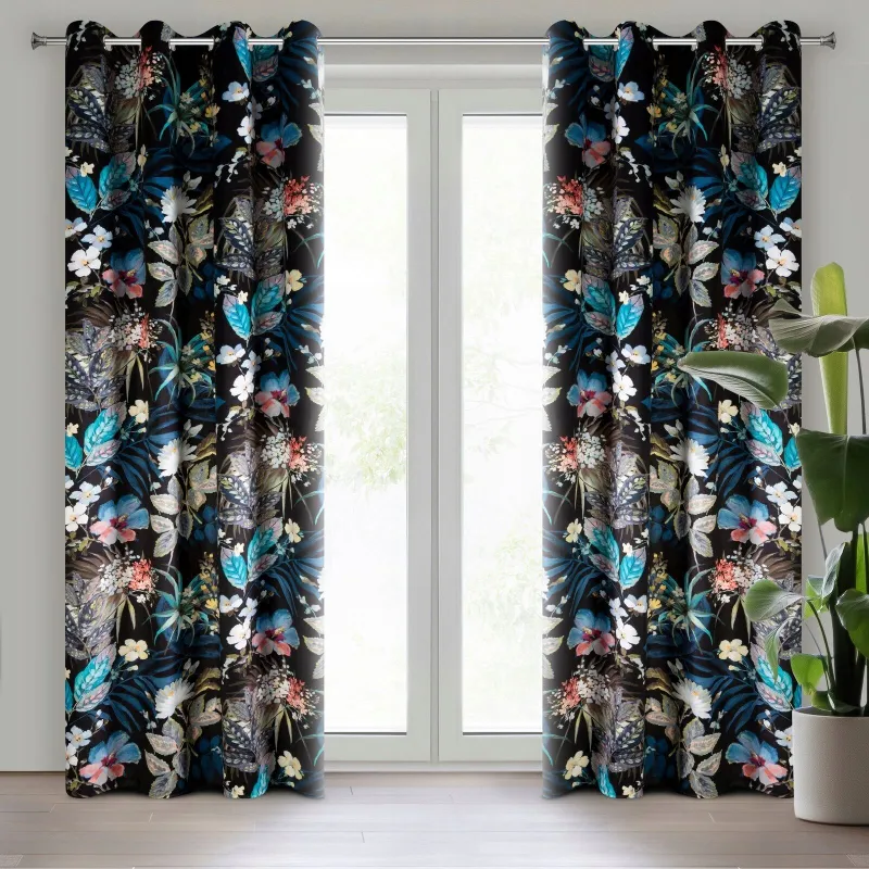 Eurofirany zasłona gotowa Alani 140 x 270 cm czarny Eurofirany zasłona gotowa Alani 140 x 270 cm czarny