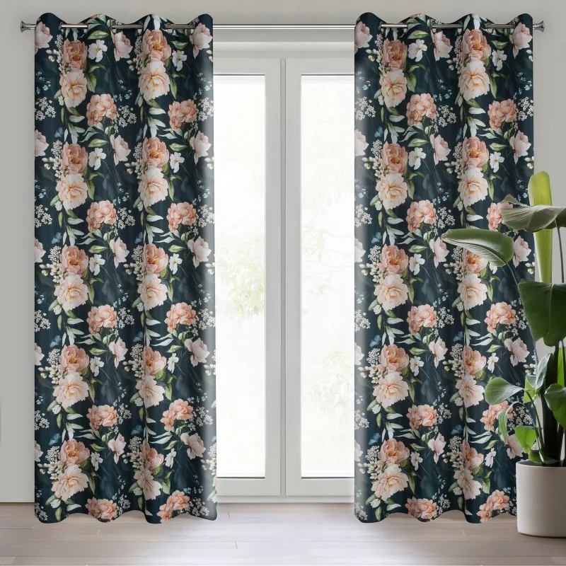 Eurofirany zasłona gotowa Salma 140 x 270 cm czarny Eurofirany zasłona gotowa Salma 140 x 270 cm czarny
