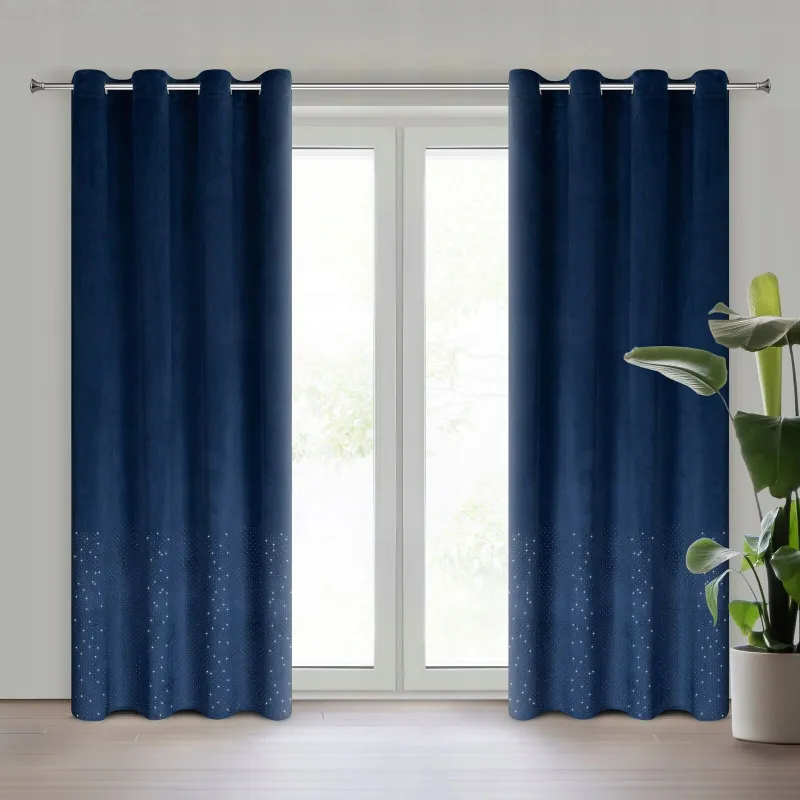 Eurofirany zasłona gotowa Ariadna 140 x 250 cm granatowy