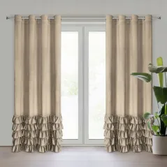 Eurofirany zasłona gotowa Carli 140 x 250 cm ciemnobeżowy