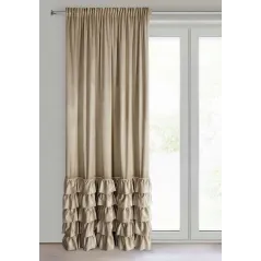 Eurofirany zasłona gotowa Carli na taśmie 140 x 270 cm ciemnobeżowy