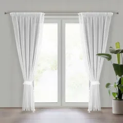 Firana gotowa Eurofirany Kira 3 na taśmie 140 x 270 cm biały