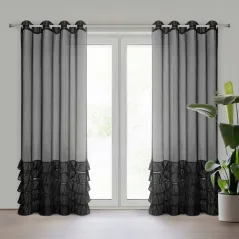 Firana gotowa Eurofirany Dani 1 140 x 250 cm czarny