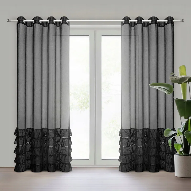 Firana gotowa Eurofirany Dani 1 140 x 250 cm czarny Firana gotowa Eurofirany Dani 1 140 x 250 cm czarny