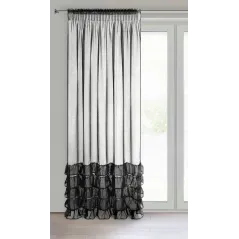 Firana gotowa Eurofirany Dani 1 na taśmie 140 x 250 cm czarny