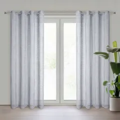 Firana gotowa Eurofirany Neli 140 x 250 cm srebrny