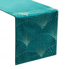 Eurofirany obrus Blink 14 35X140 cm ciemnoturkusowy
