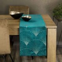 Eurofirany obrus Blink 14 35X140 cm ciemnoturkusowy