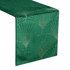 Eurofirany obrus Blink 14 35X140 cm ciemnozielony