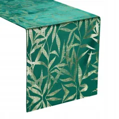 Eurofirany obrus Blink 15 35X140 cm ciemnozielony