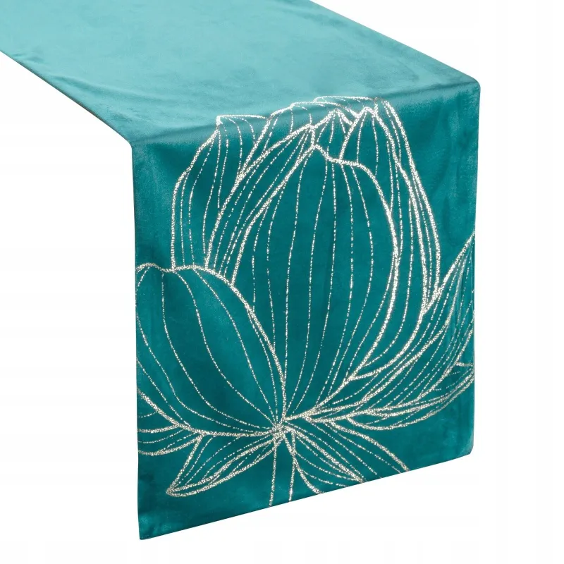 Eurofirany obrus Blink 12 35X140 cm ciemnoturkusowy
