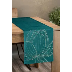 Eurofirany obrus Blink 12 35X140 cm ciemnoturkusowy