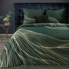 Eurofirany komplet Pościelii satynowej premium 3 220 x 200 cm ciemnozielony