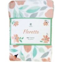 Koc Essex Floretto biały-odcienie różowego 150x200
