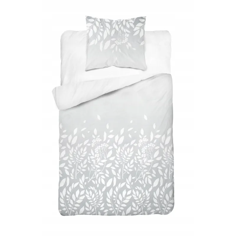 Pościel bawełniana bawełna komplet pościeli szare liście 4956A 140X200 Pościel bawełniana bawełna komplet pościeli szare liście 4956A 140X200