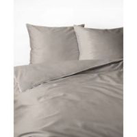 Komplet pościeli z makosatyny Pure Collection beżowa z lamówką 140x200