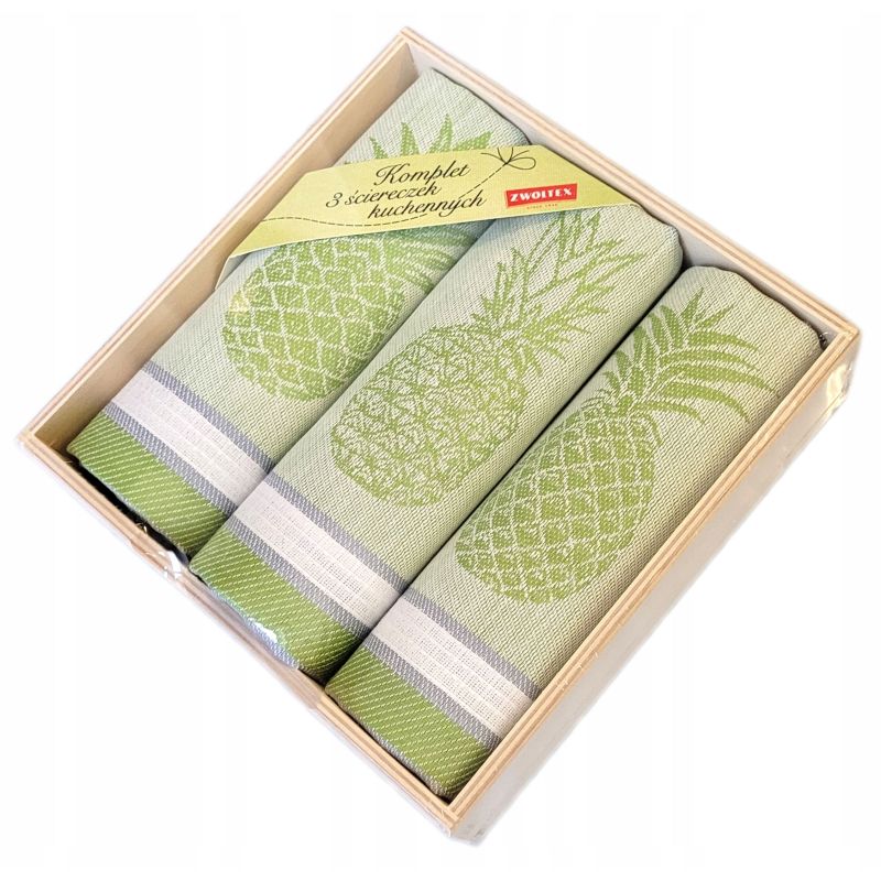 Komplet kuchenny pudełko drewno ananas 3SZT.