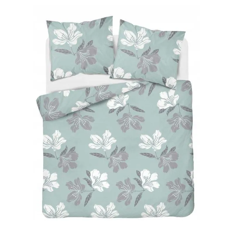 Pościel flanelowa 160X200 mięta kwiaty 4945B Pościel flanelowa 160X200 mięta kwiaty 4945B