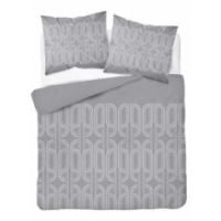 Posciel flanelowa 160X200 szara geometria 4941A