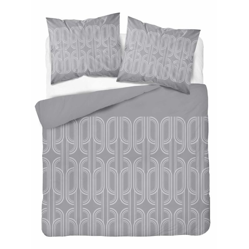 Posciel flanelowa 160X200 szara geometria 4941A