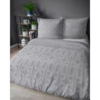 Posciel flanelowa 160X200 szara geometria 4941A