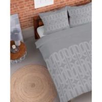 Posciel flanelowa 160X200 szara geometria 4941A