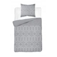 Posciel flanelowa 160X200 szara geometria 4941A