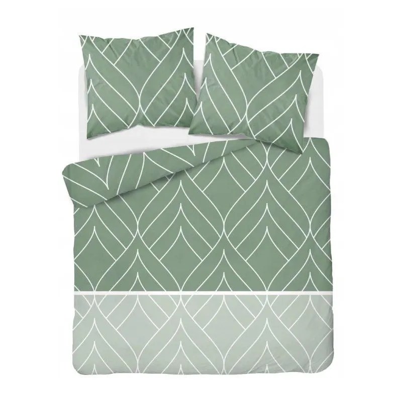 Pościel flanelowa 160X200 zieleń geometria 4947A