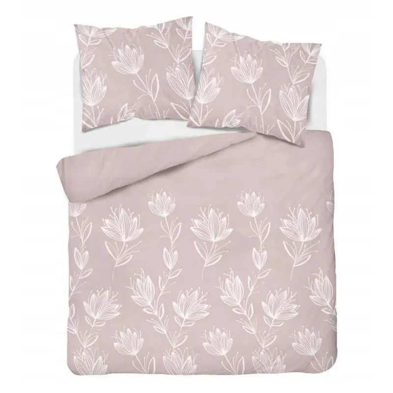 Pościel flanelowa 220X200 różowa kwiaty 4946B Pościel flanelowa 220X200 różowa kwiaty 4946B