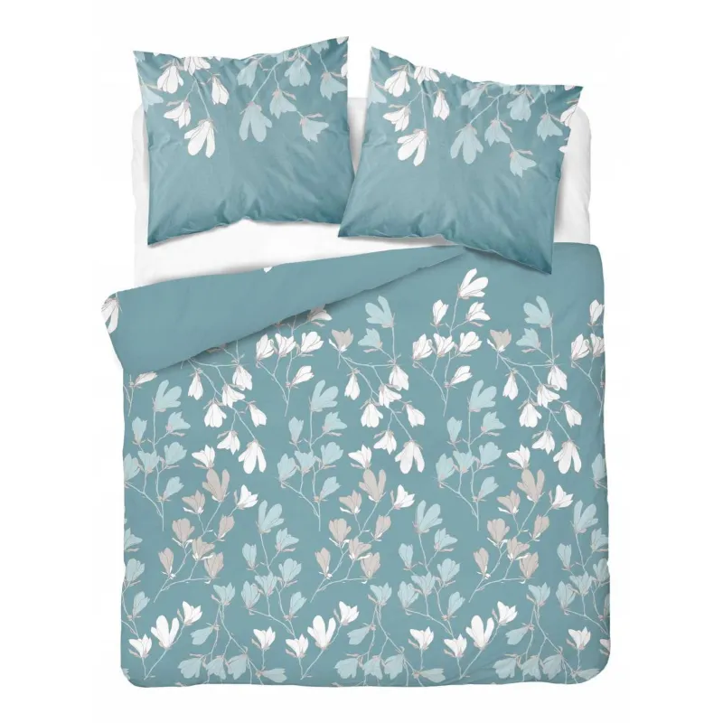 Pościel flanelowa 140X200 niebieska kwiaty 4954B Pościel flanelowa 140X200 niebieska kwiaty 4954B