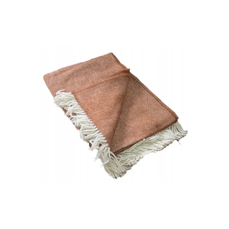 Koc pled wełniany 100% miedziany 160X200