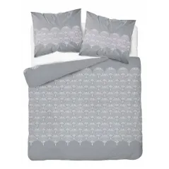 Pościel flanelowa flanela 160x200 szara mozaika 4951B Detexpol