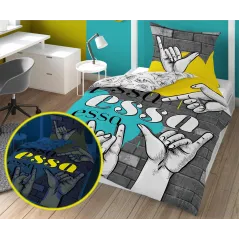 Pościel świecąca bawełna wz. 4759A 160200 fluo Graffiti